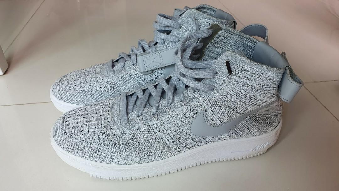 Nike Airforce One Flyknit in grey Men s Fashion Footwear