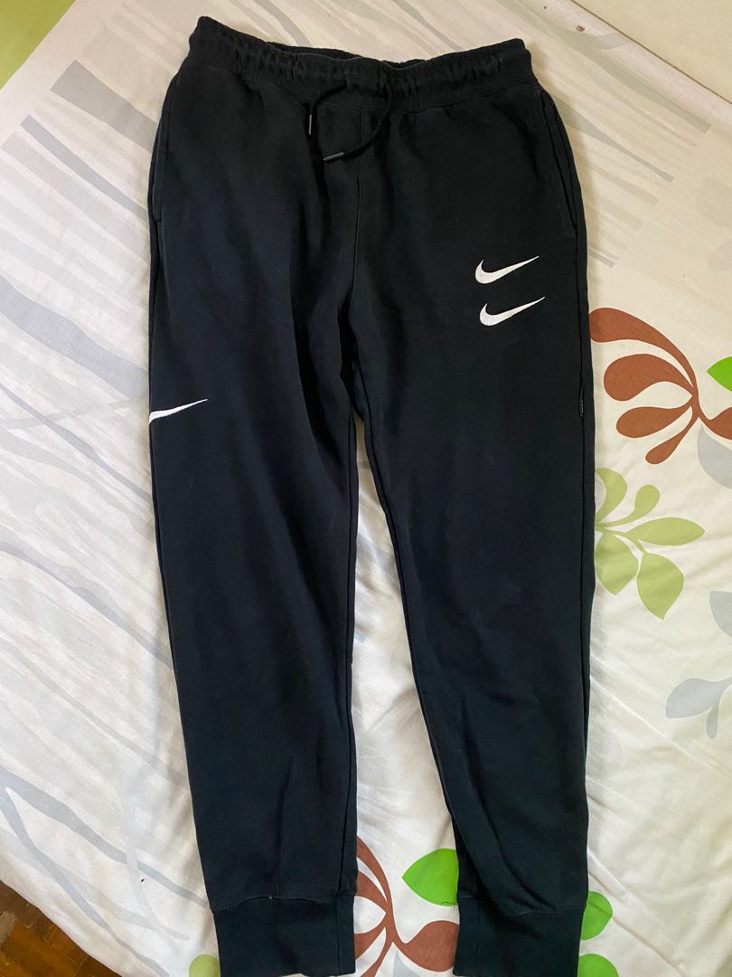Nike double swoosh sweatpants, Men's Fashion, Clothes, Bottoms on Carousell