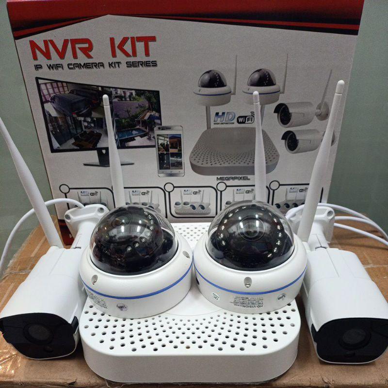 PAKET CCTV IP CAMERA WIRELESS 4 CHANNEL AUDIO SERIES 5MP 1296P