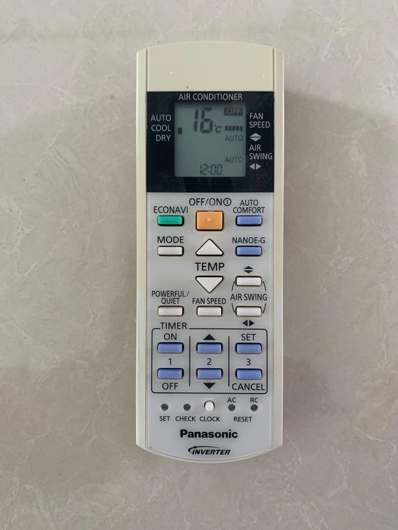 Panasonic Inverter Aircon Remote Control, TV & Home Appliances, Air