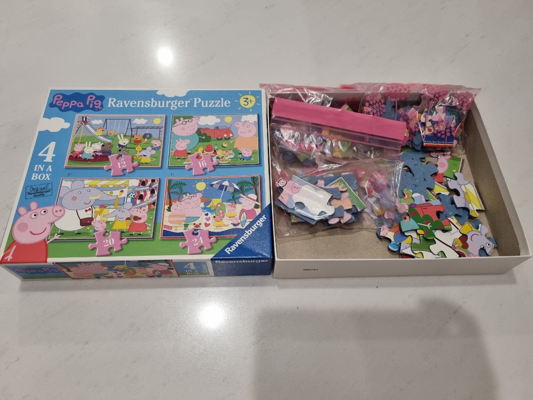 Peppa Pig - 4 in a box jigsaw puzzles, Hobbies & Toys, Toys & Games on ...