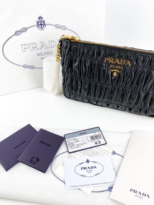 Prada 1BH152 Gaufre Black Sling Bag, Luxury, Bags & Wallets on Carousell