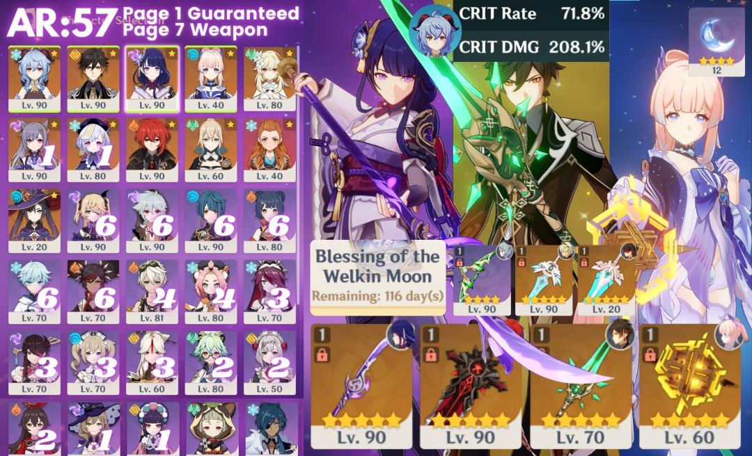 Raiden Engulfing Lightning, Zhongli Primordial Spear, Kokomi Memory of