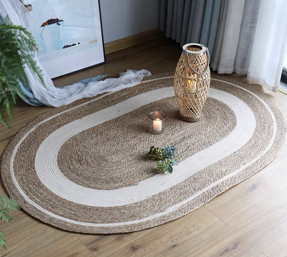 Rattan rug floor mat carpet, Furniture & Home Living, Home Decor
