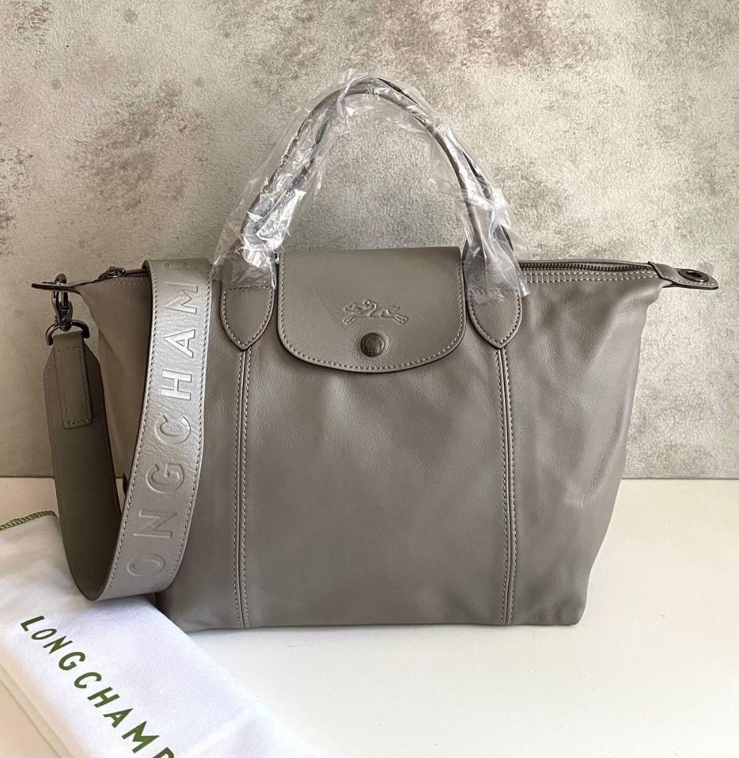 READY STOCK LC LE PLIAGE CUIR TOP HANDLE SMALL GRAY Barang Mewah Tas Dompet di Carousell