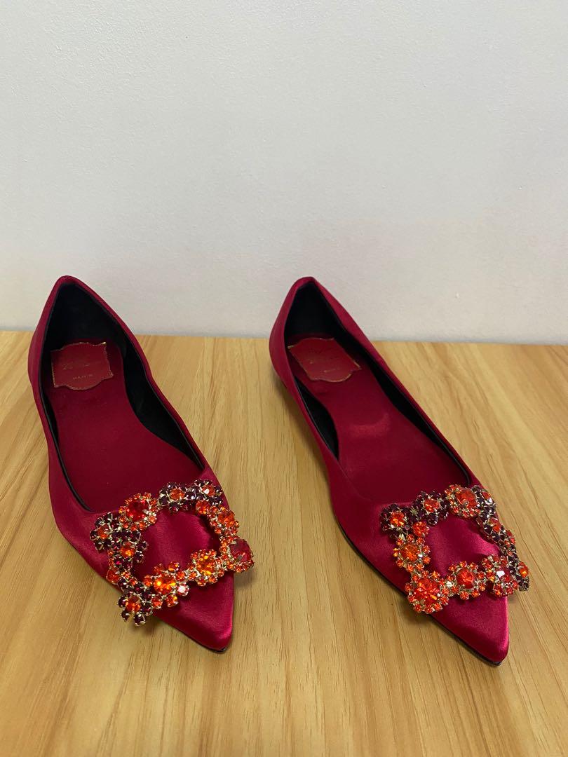 Roger vivier cheap red flats