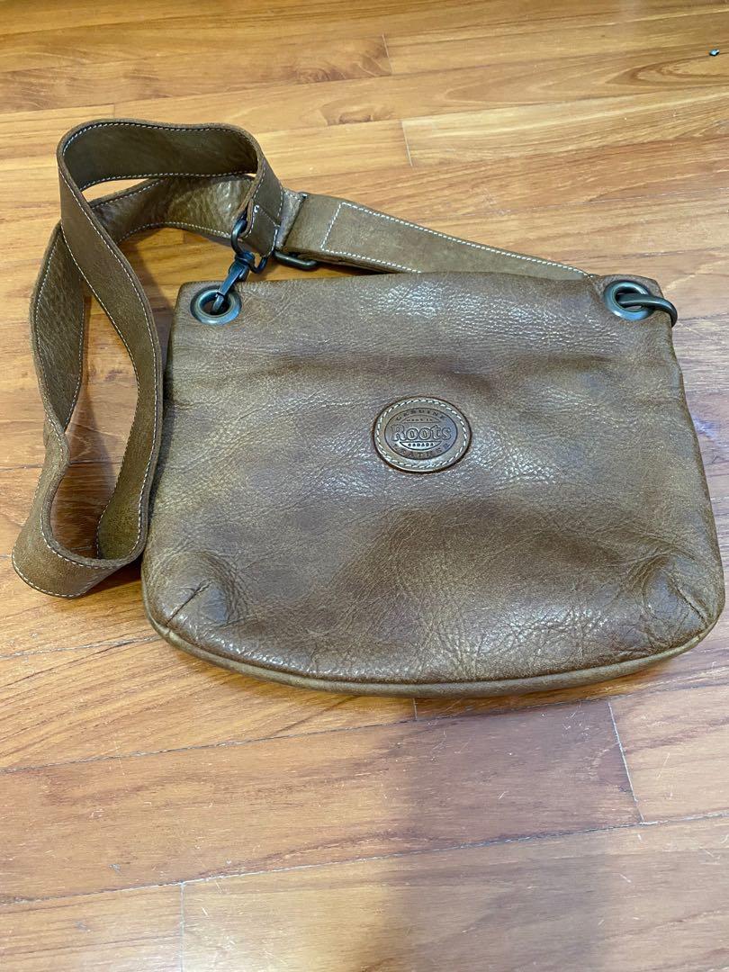 Roots Leather Sling Bag, Women's Fashion, Bags & Wallets, Crossbody Bags on Carousell