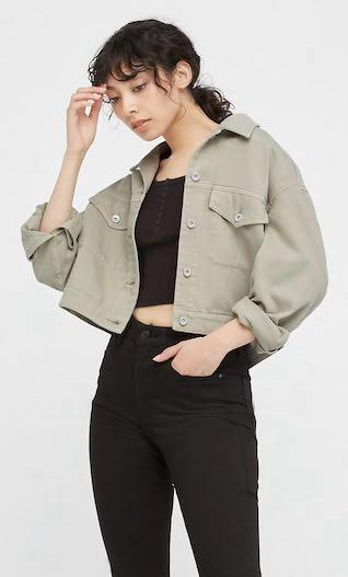$60 Uniqlo Cropped Button Outerwear 