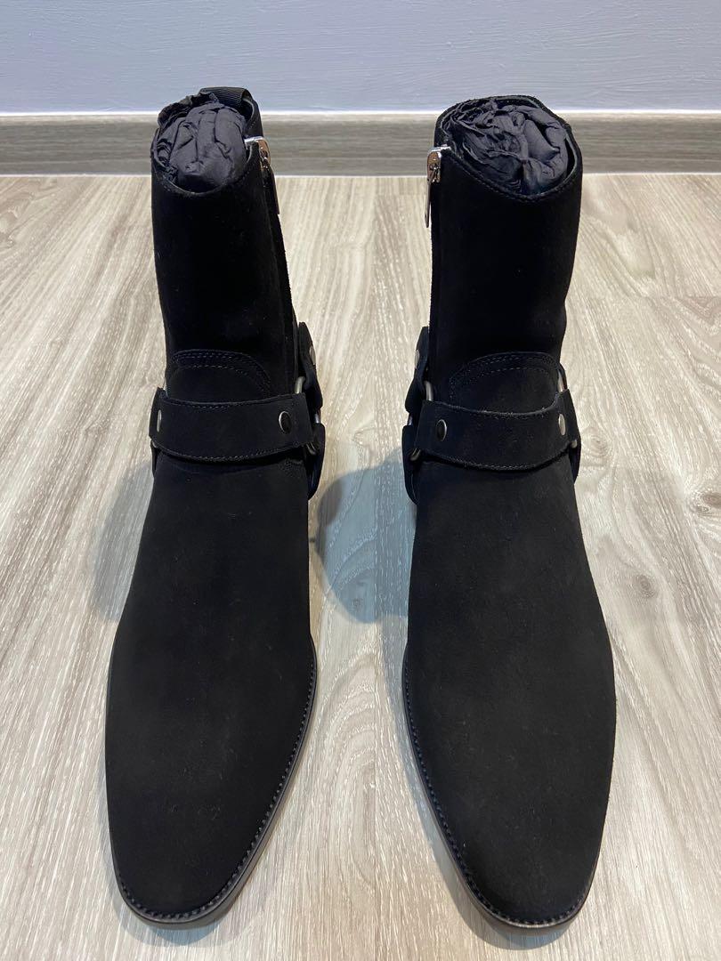Saint laurent wyatt harness suede on sale