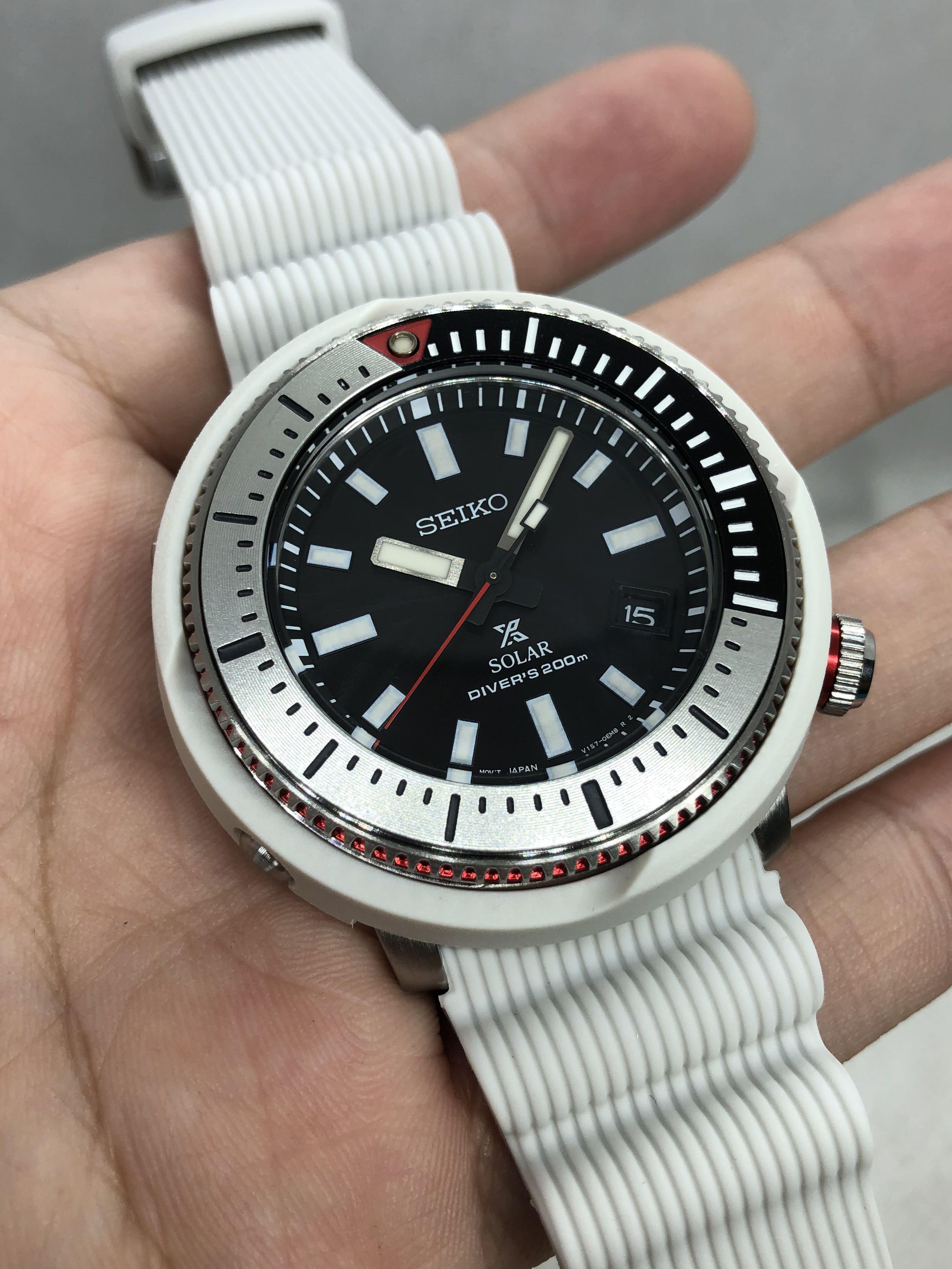 Seiko Prospex Solar  SNE545P1 White Diver Quartz, Luxury, Watches on  Carousell
