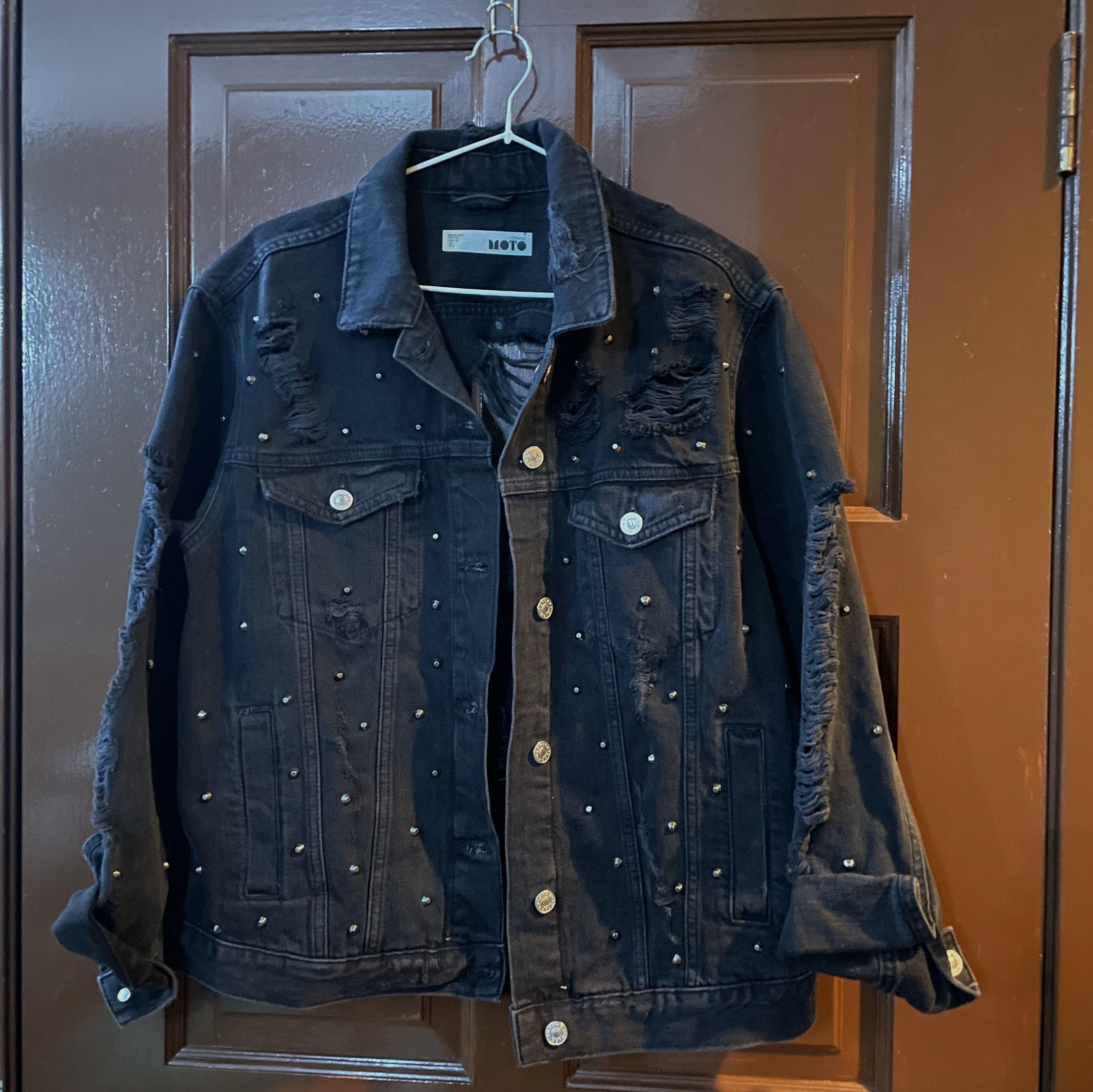 topshop distressed denim jacket