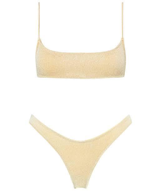 triangl swimwear, Swim, Triangl Mica Gold Sparkly Bikini