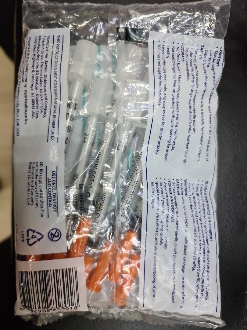 Ultra Fine Ii Short Needle 0 5ml Health Nutrition Medical Supplies Tools On Carousell