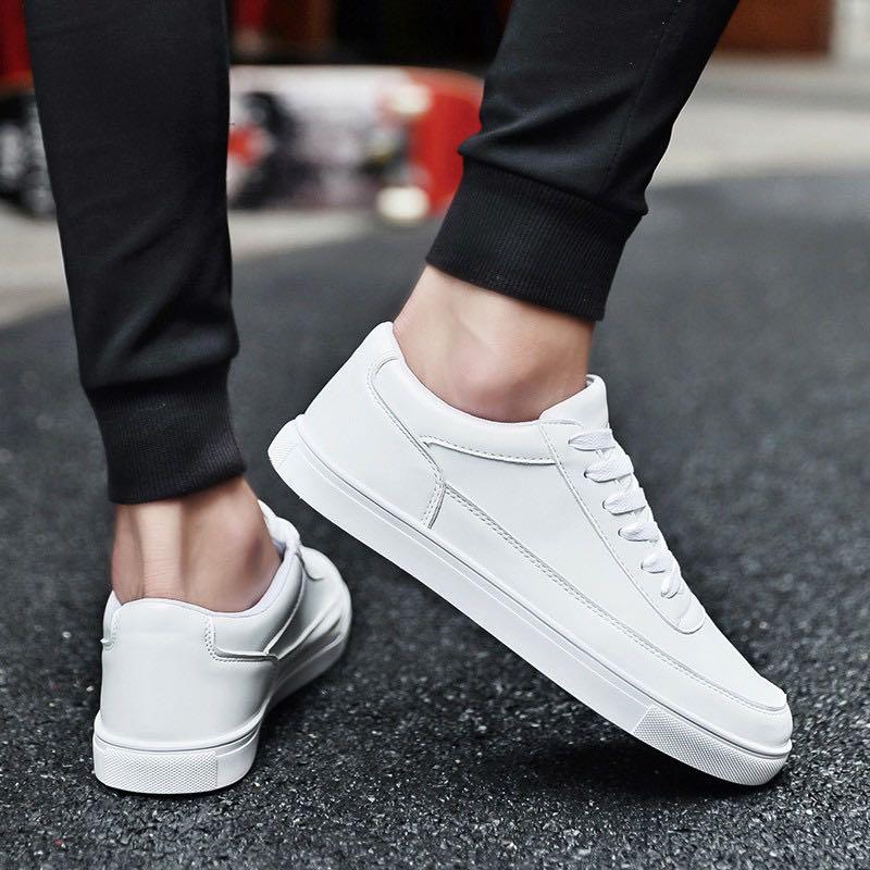 White Sneakers Men Comfortable Low Top Shoes Fashion Casual Shoes