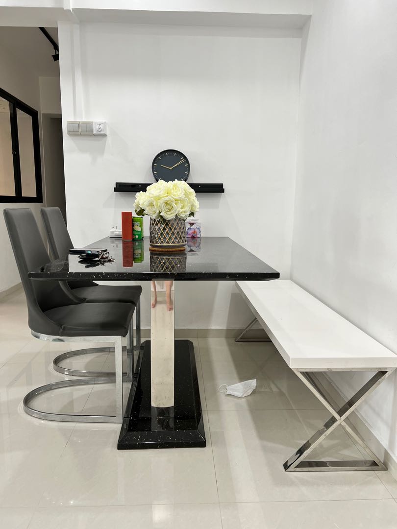 FIRE SALE Xclusive Dining Table set with bench and chairs, Furniture