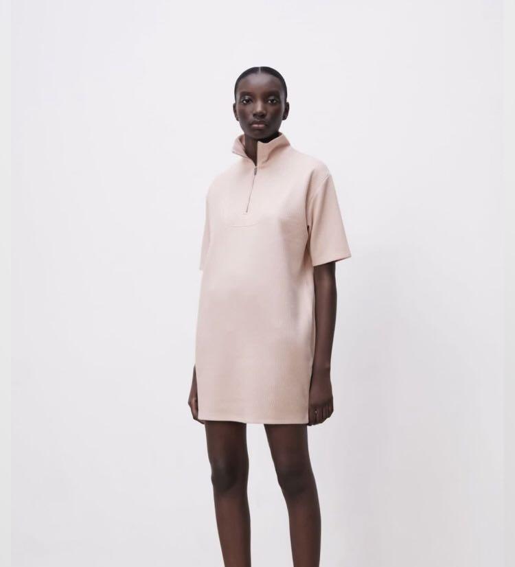 Zara hi-neck shirt dress, Women's 