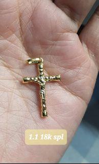 18K Saudi Gold cross pendant