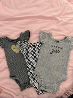 (3m) Carter's romper set of 3