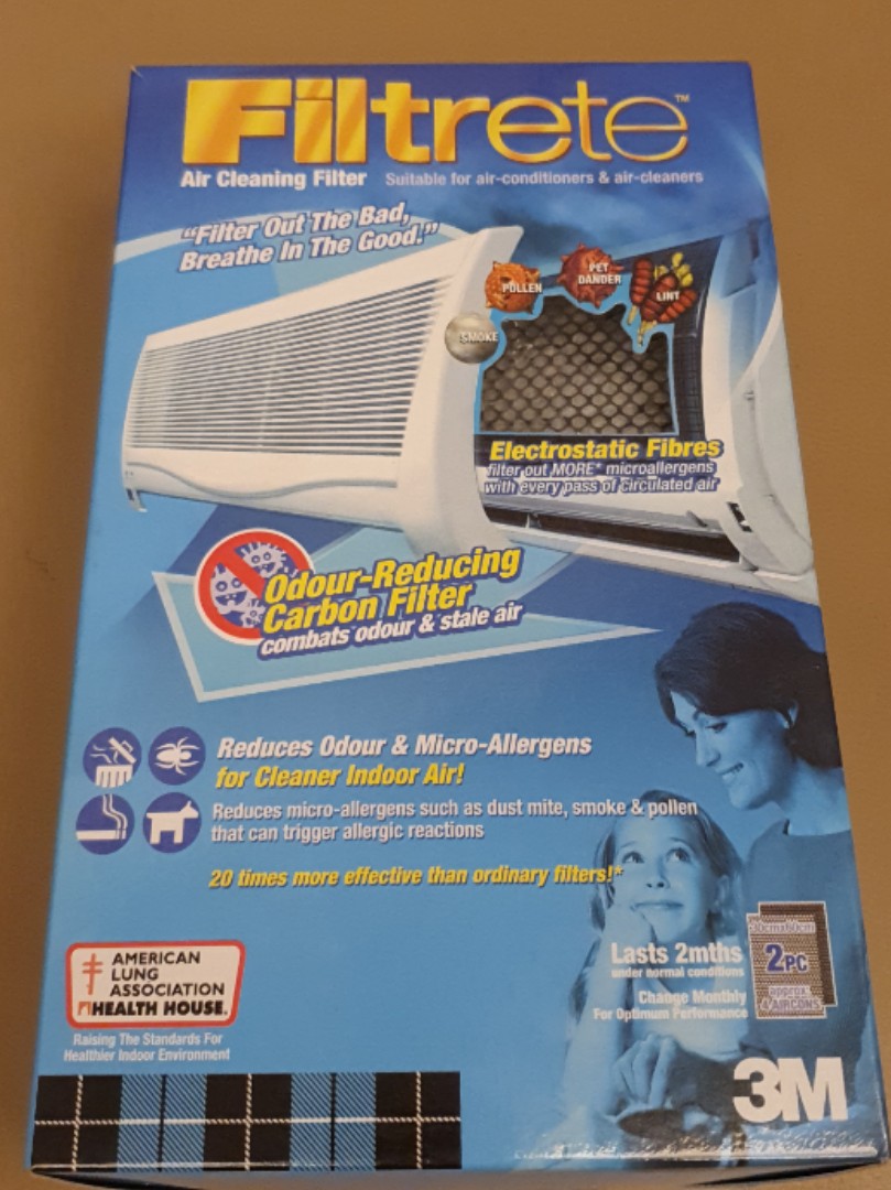 3M Filtrete Air Cleaning Filter w Carbon Filter, TV & Home Appliances