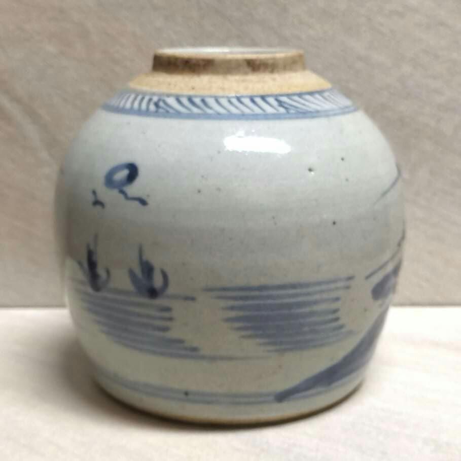 清代中期~ 青花山水風景畫罐, 興趣及遊戲, 收藏品及紀念品, 古董收藏