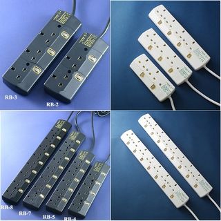英式獨立開關型電源插座 RB 系列黑色白色2/3/4/5/6/7/8位, 黑色拖板, 白色拖板 (不帶線及插頭), $30起
