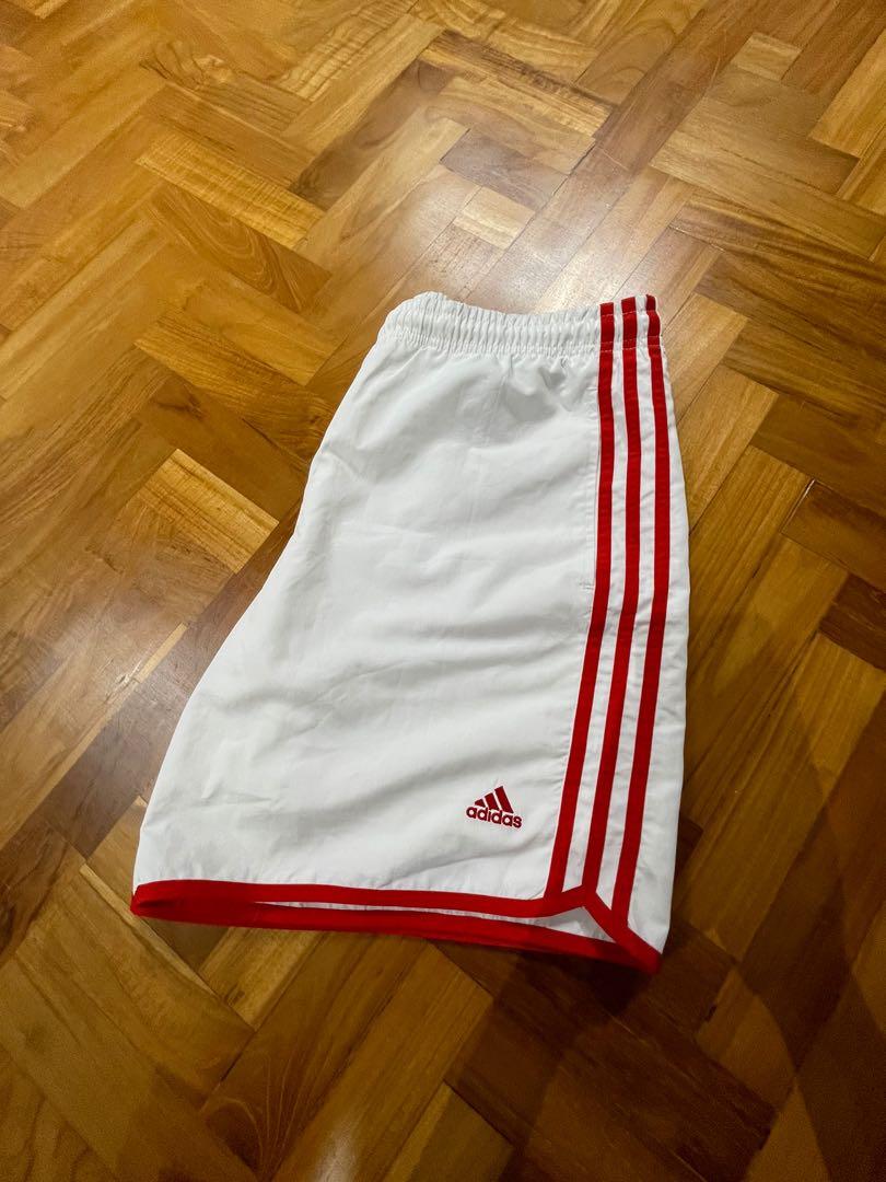 Adidas white shorts red stripes top