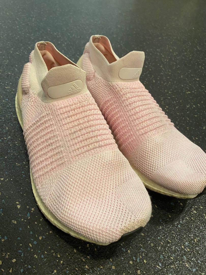 Ultra boost laceless pink discount