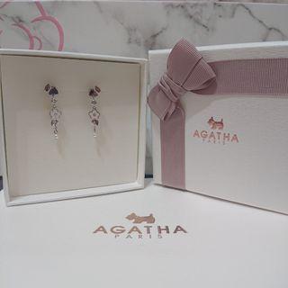 AGATHA 2016限定 純銀櫻花耳針耳環 琺琅 珍珠