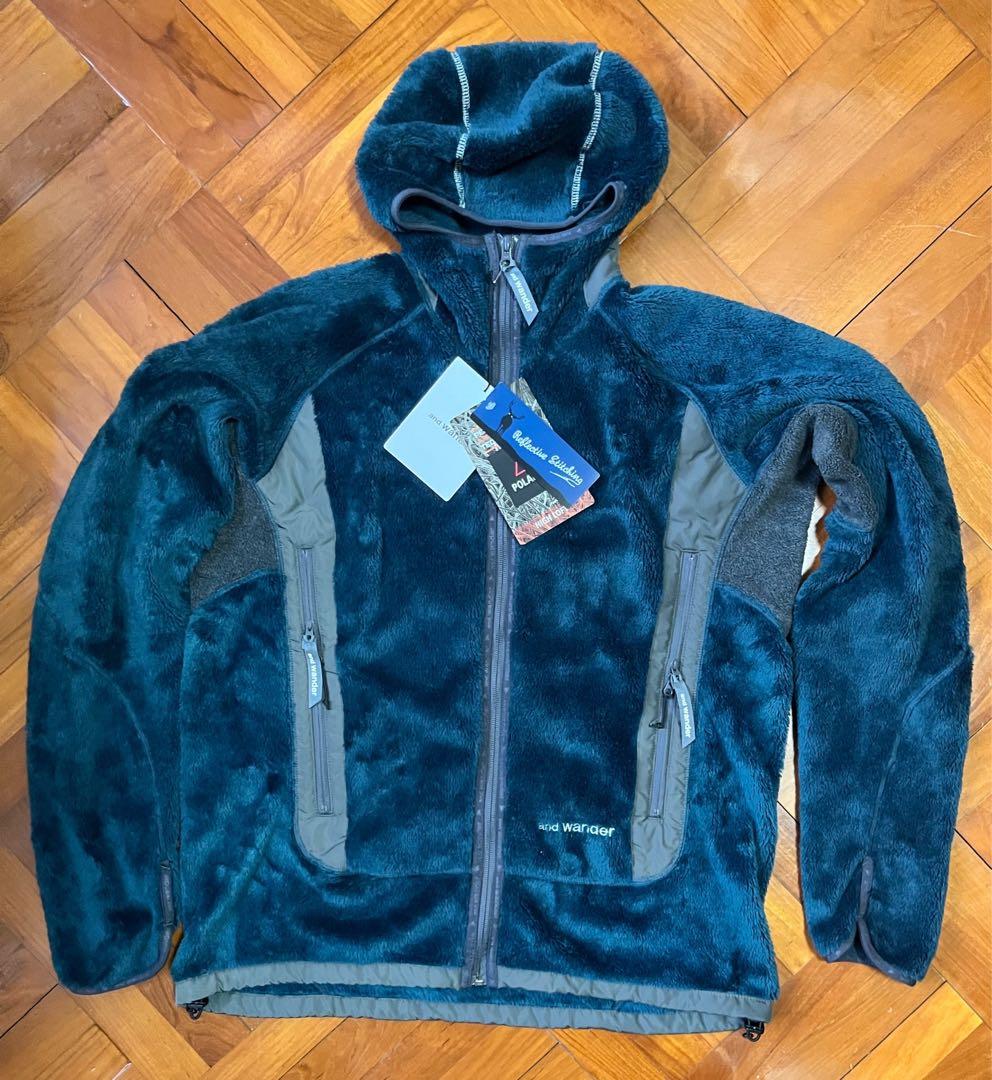 and wander high loft fleece hoodie 美品 全新And Wander High Loft Fleece Hoodie green sz.3/M made in