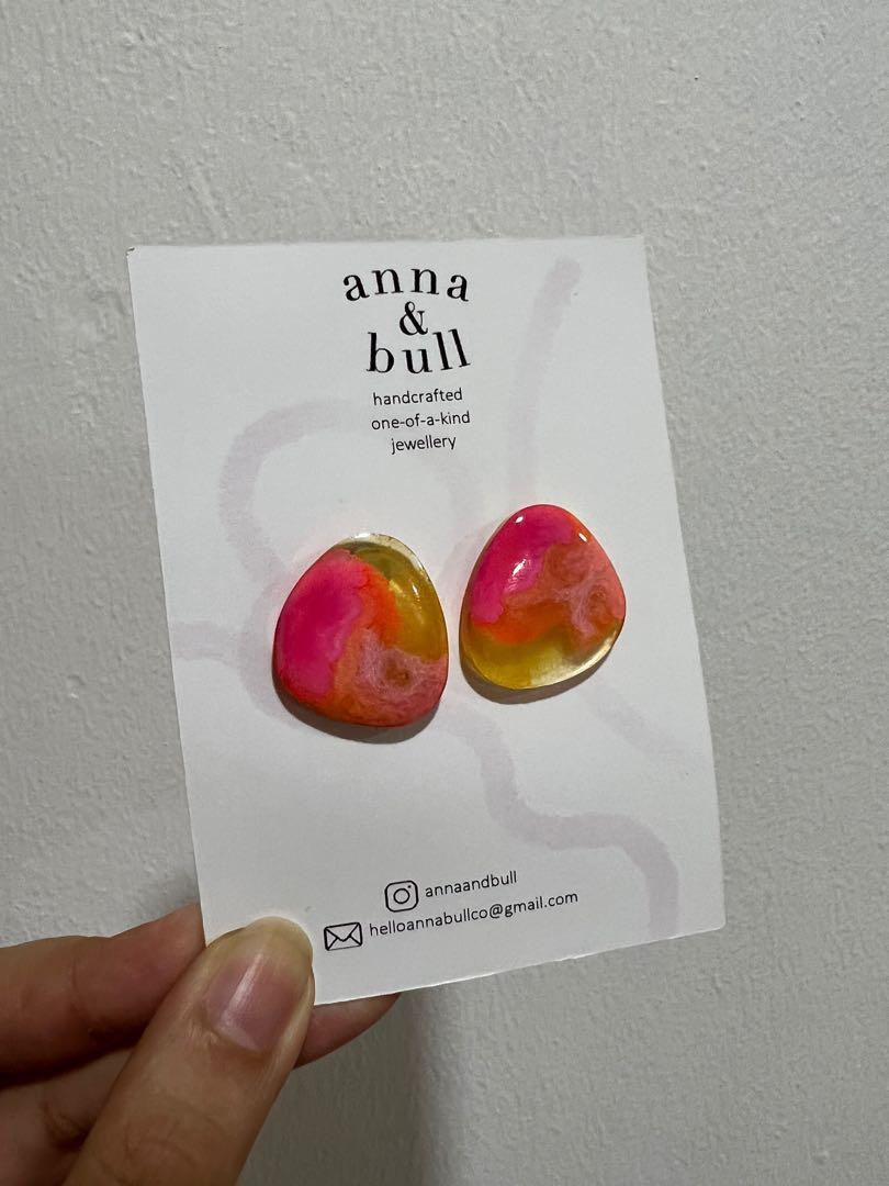 Anna Bull resin stud earrings Women s Fashion Jewelry