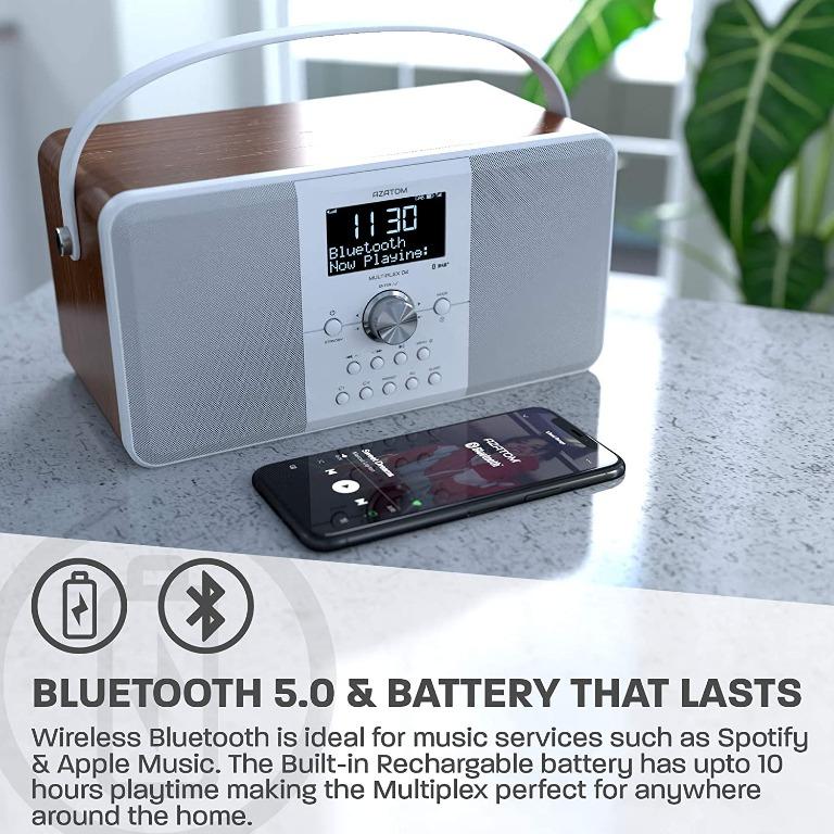 AZATOM Multiplex D2 DAB+ FM Digital Radio & Alarm Clock Bluetooth 5.0