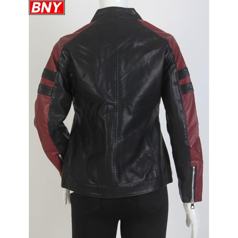 BNY Two Tone Leather Jacket Blue Black