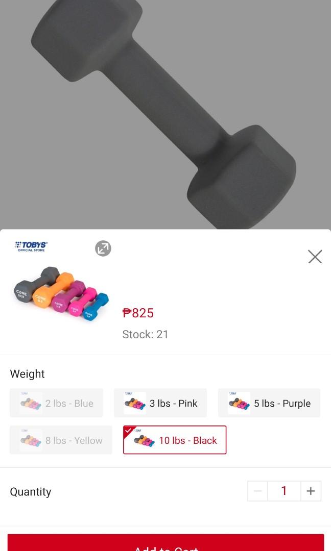 Toby's dumbbell sales price
