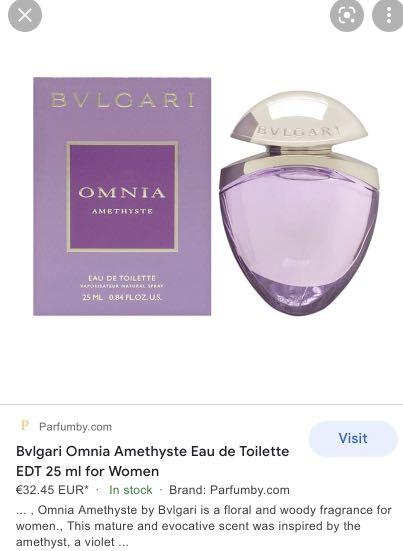 Bulgari Perfume Omnia Amethysts 25ml Beauty Personal Care