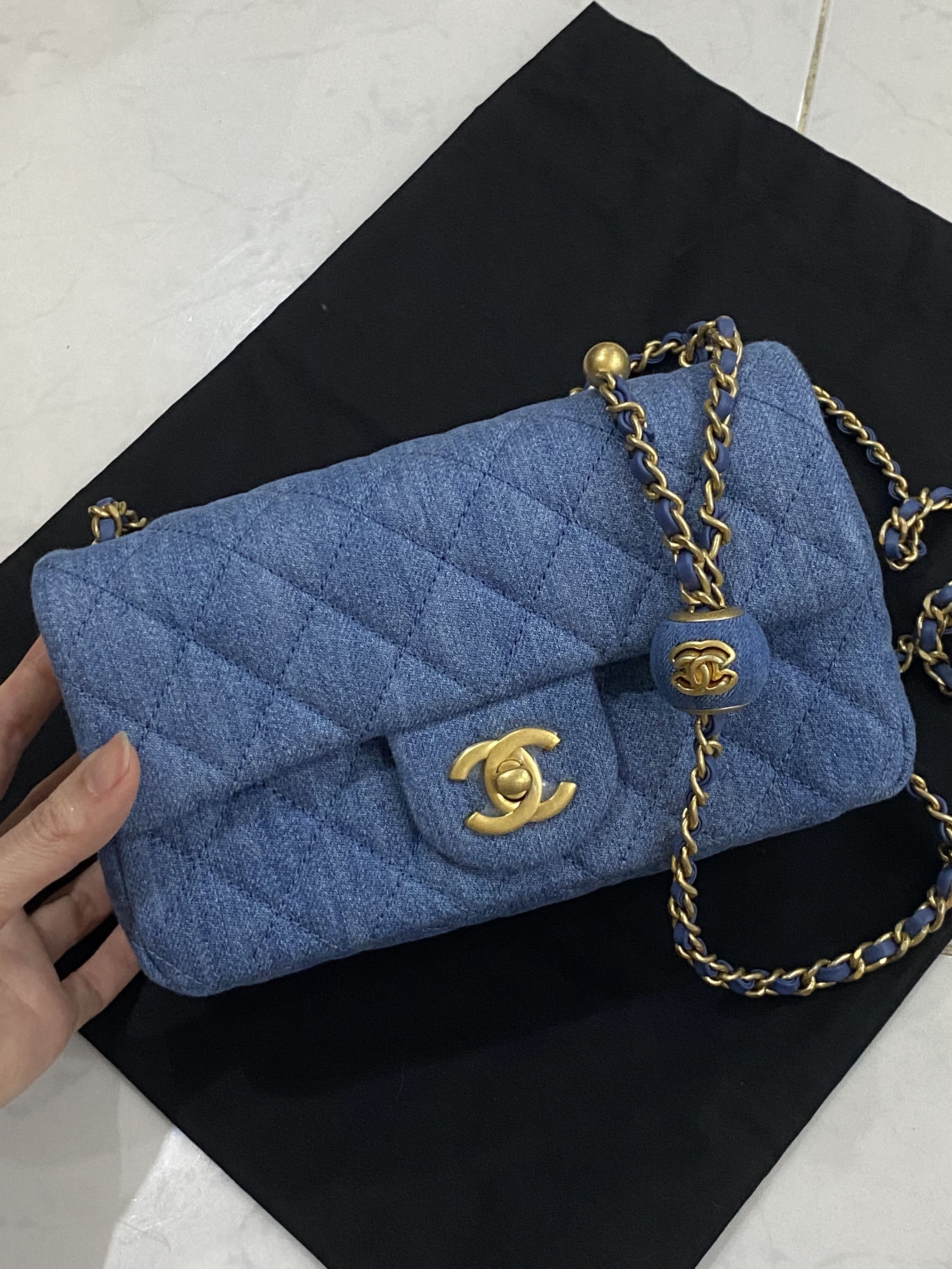 Chanel AS1786B07306 Denim Mini Flap Bag Denim / NG353 Fabric Shoulder –  Italy Station