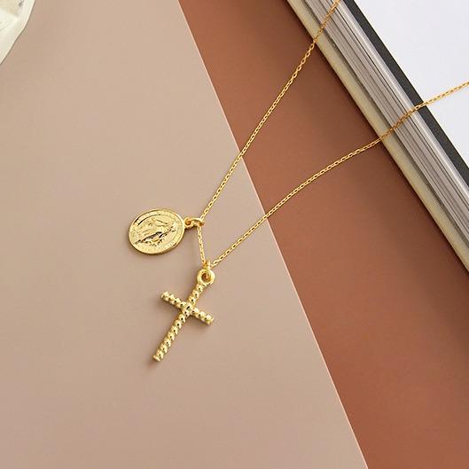 Cross Marian Necklace
