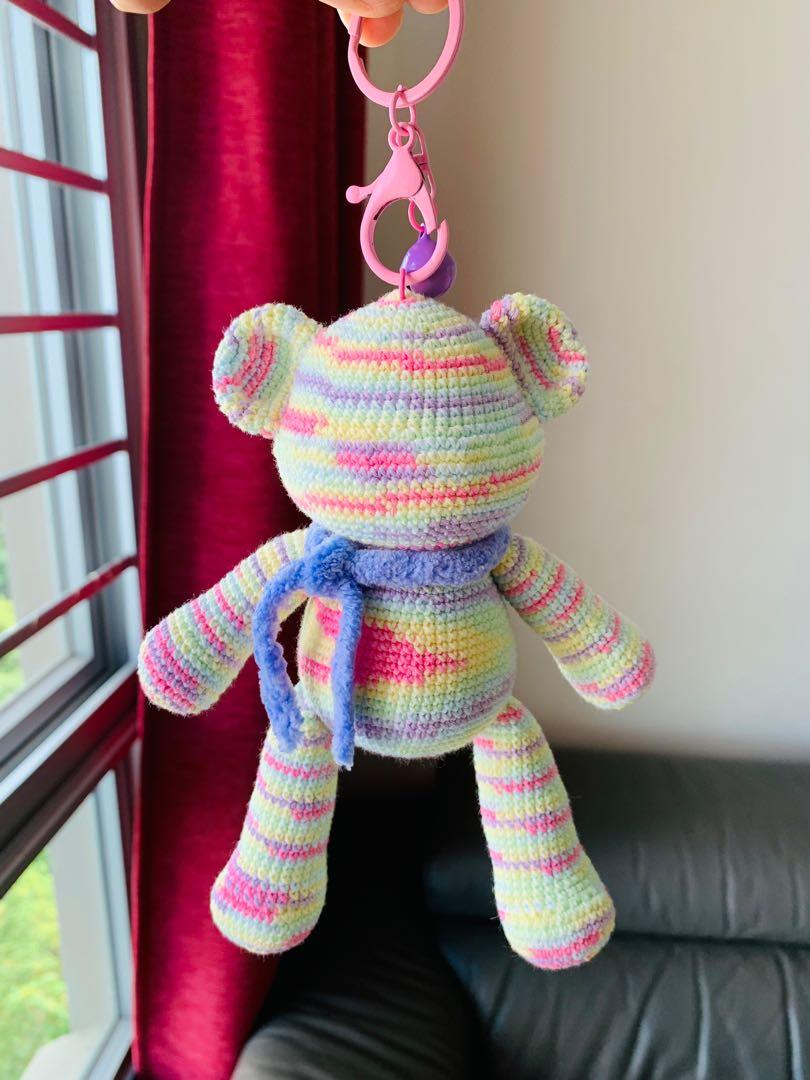 Cute teddy bear keychain outlet