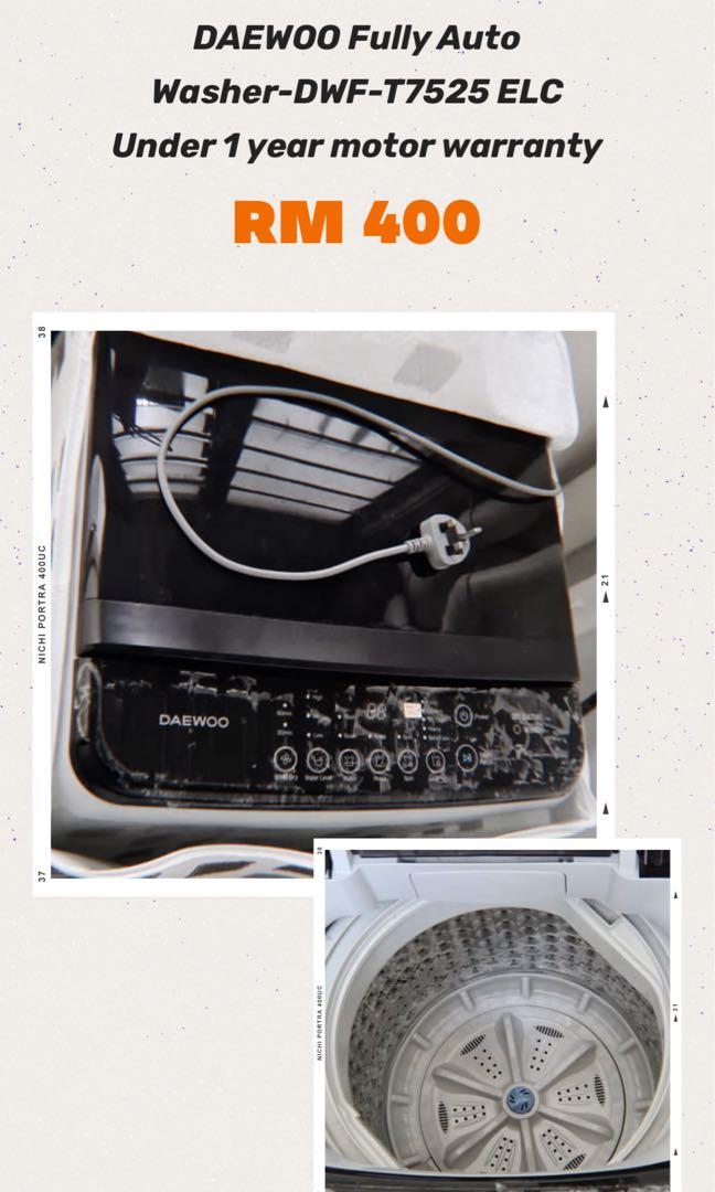 DAEWOO Washing Machine 7kg, TV & Home Appliances, Washing Machines and