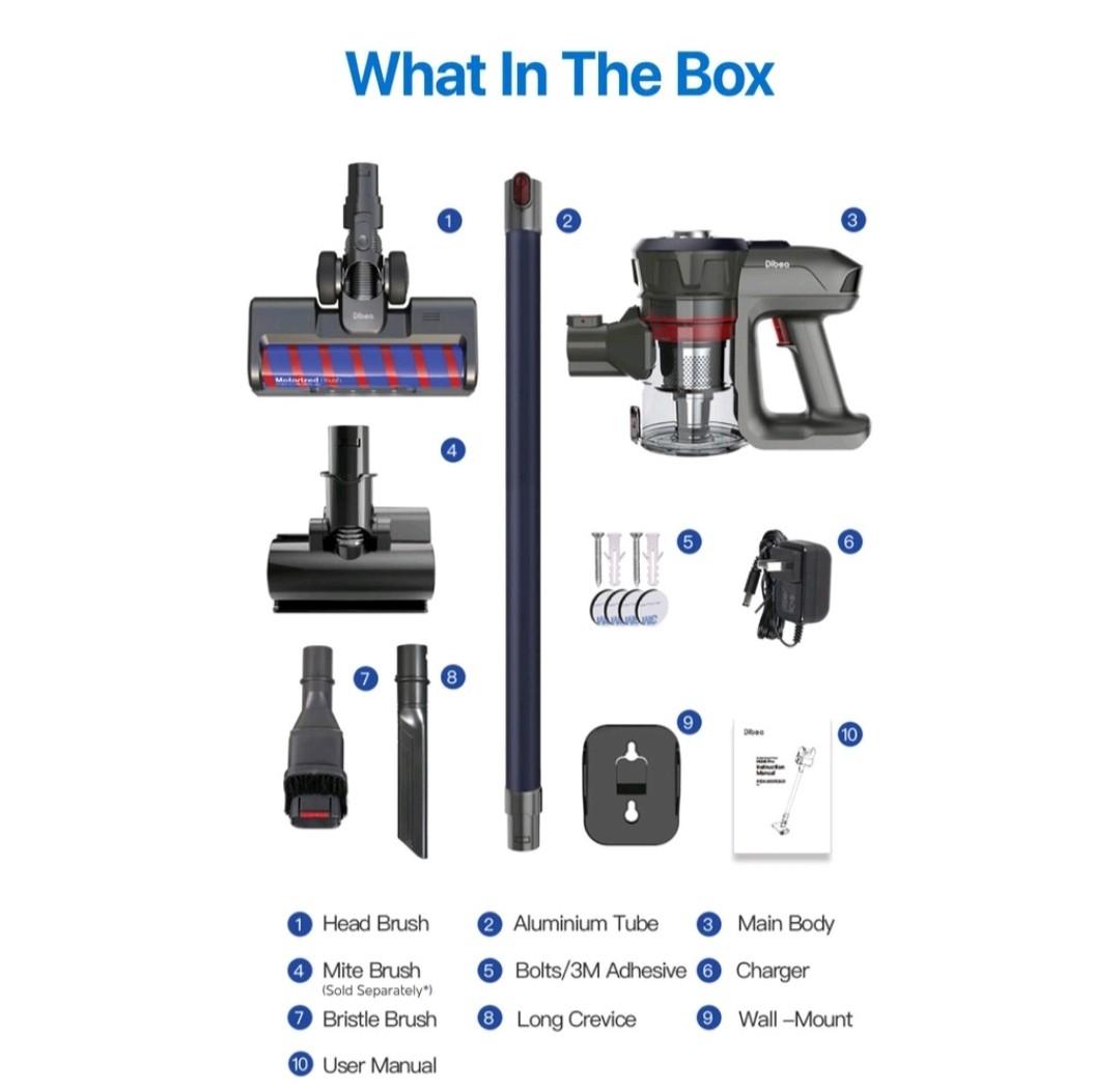 Dibea D18 Pro Cordless Stick Vacuum Cleaner, TV & Home Appliances