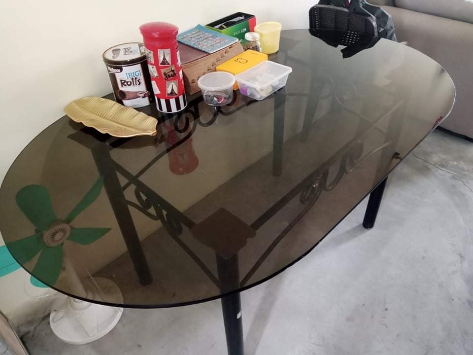 Dining Glass Table Cavite, Furniture & Home Living, Furniture, Tables