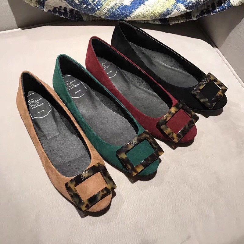 Roger vivier suede flats cheap