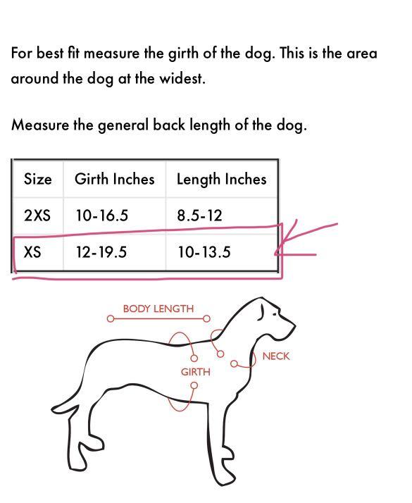 ezydog life jacket size chart