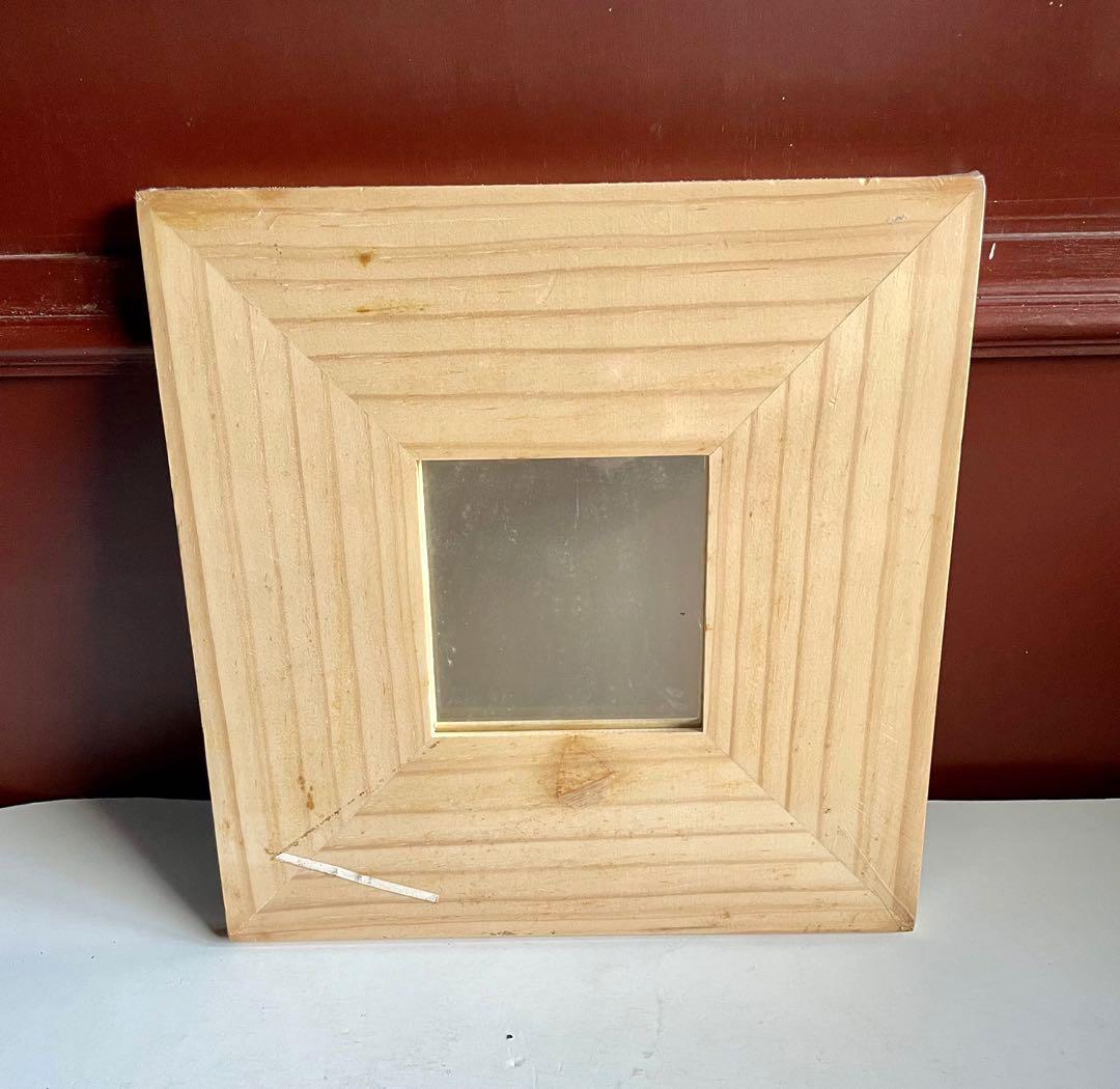 FWP BNIP IKEA MALMA Mirror Wood Frame 26 x 26 cm Square, Furniture