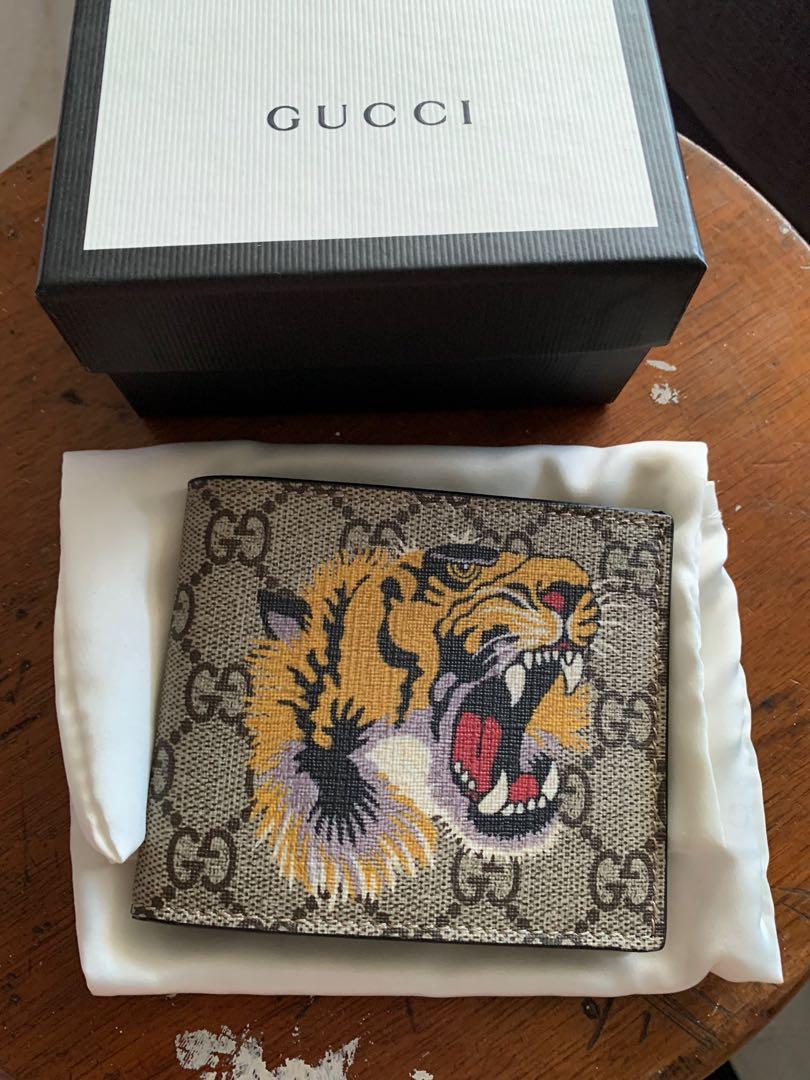 GUCCI Men's wallet with Tiger print, Luxury, Bags Wallets on