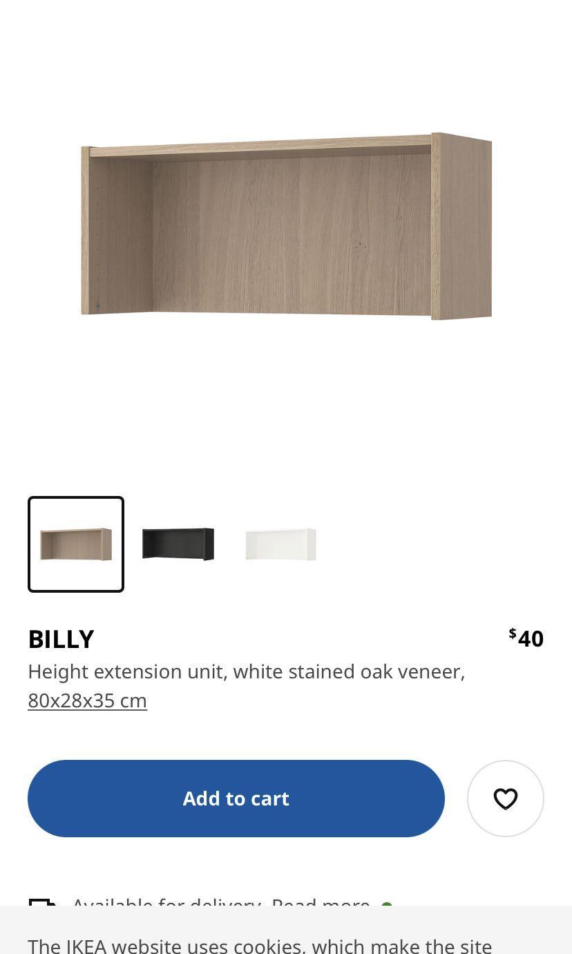 Ikea Billy Bookcase extension shelf, Furniture & Home Living, Furniture