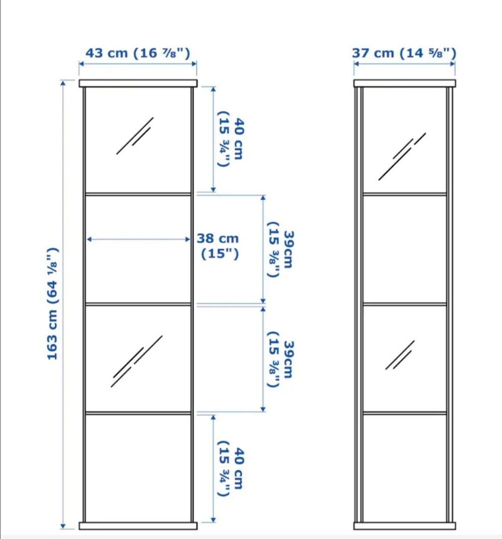 Ikea glass showcase, Furniture & Home Living, Furniture, Shelves