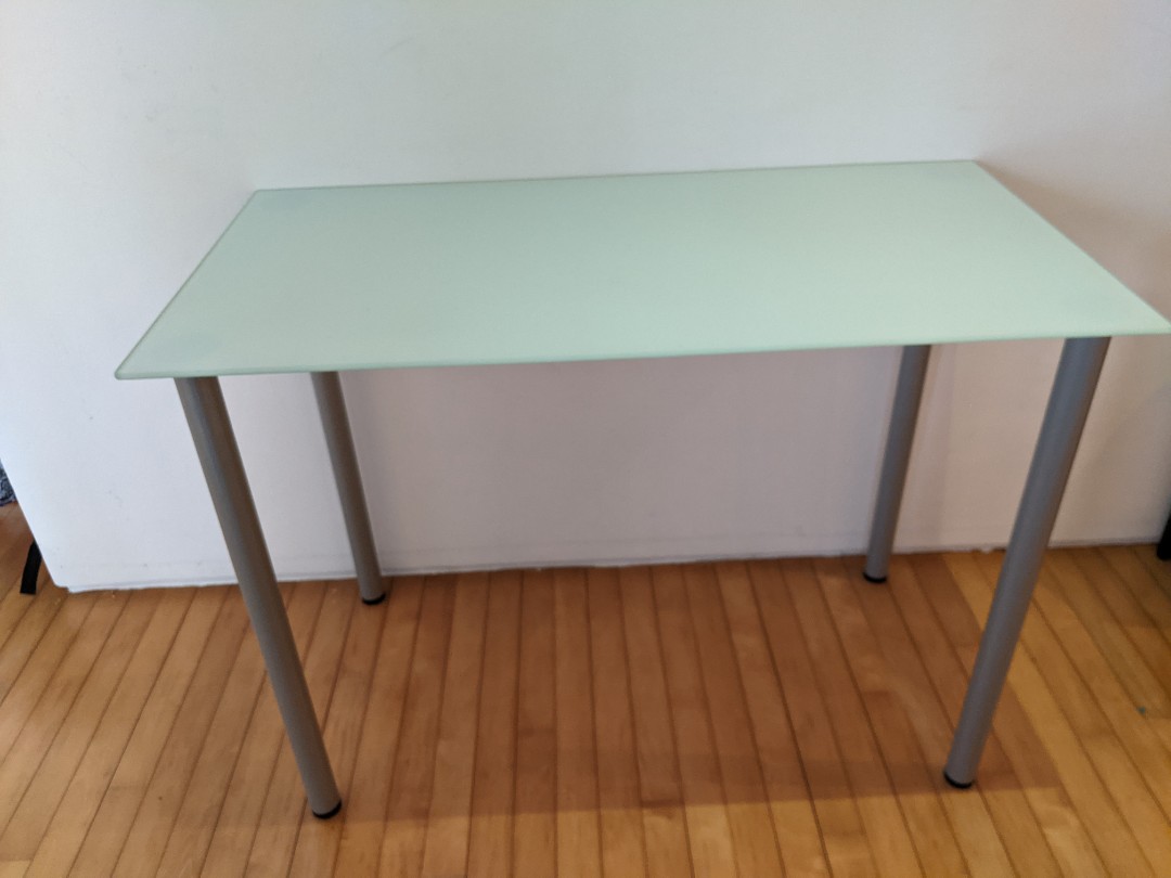 IKEA glass top table, Furniture & Home Living, Furniture, Tables & Sets