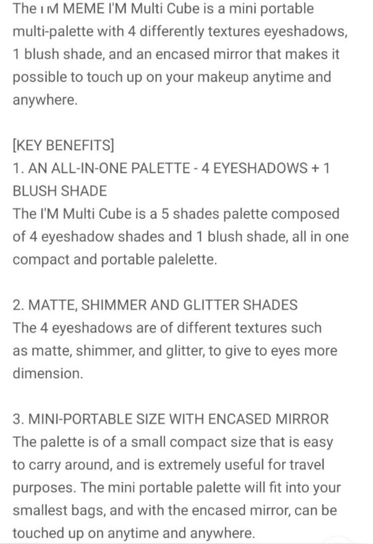 [I`M MEME] I`M Multi Cube - Mini Multi Palette with 4 Eyeshadows and ...