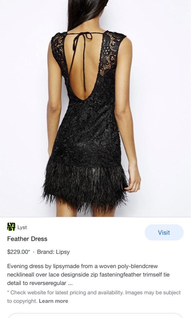 Lipsy black cheap feather dress