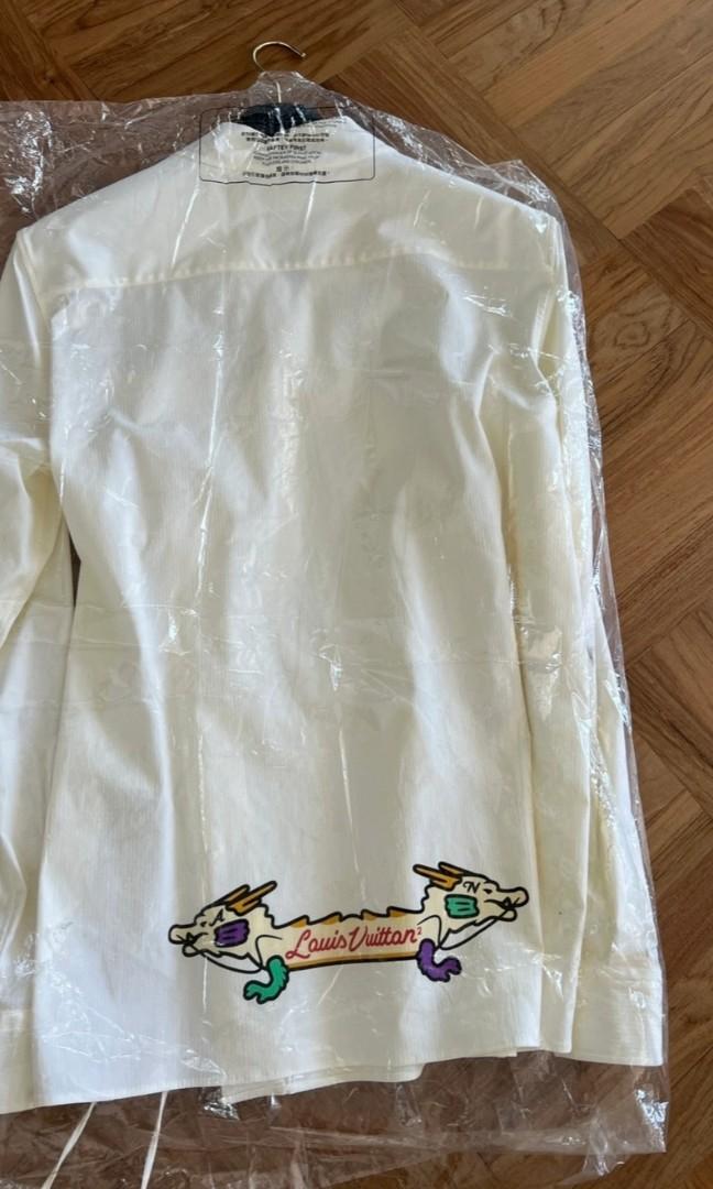 Louis Vuitton x Nigo Printed Heart & Dragon Kimono Shirt Off White Men's -  FW21 - GB